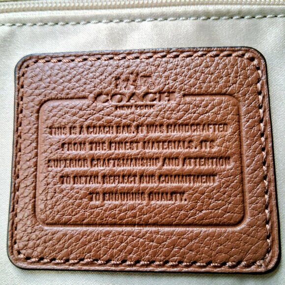 NEW COACH TAN LEATHER HANDBAG GOLD HARDWARE GOLD GROMMETS COACH BOX - Picture 10 of 11